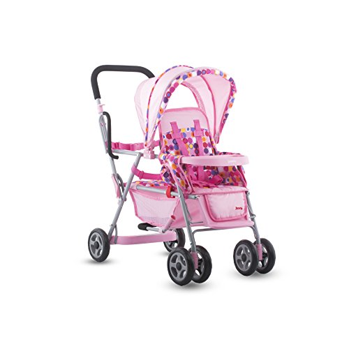 Joovy Toy Doll Caboose Tandem Stroller - Pink Dot