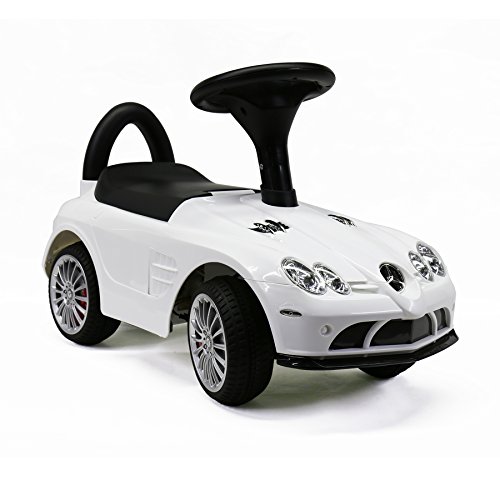 MARTIN RANGER Licensed Mercedes-Benz SLR 722S Push Ride On Cars for Toddlers With Music Horn Sounds  White