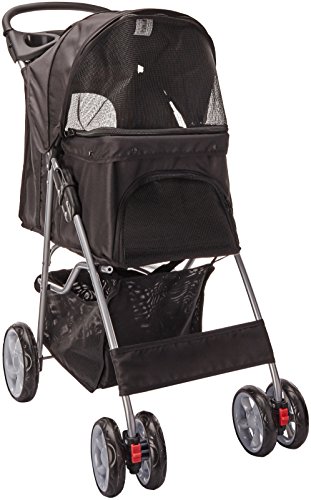 Paws   Pals Pet Stroller Cat Dog Easy Walk Folding Travel Carrier Carriage  Onyx Black