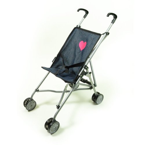 The New York Doll Collection First Umbrella Dolls Stroller in Denim  one piece - Black - Color for18” inch for Toddler