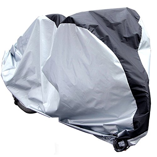 Xubox Bike Cover  All Season Waterproof Sun Bike Cover Oxford Dust   Anti-UV Outdoor Bicycle Protector with Safety Lock Hole for Mountain   Road Bikes  Small Motorcycles  Baby Strollers  Sliver