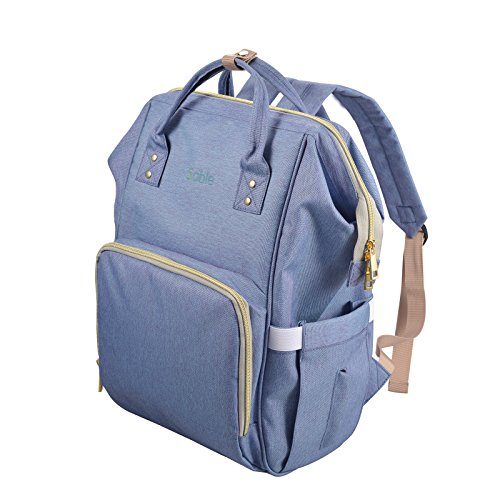 Diaper Bag Backpack w Removable Changing Pad  FDA Registered Waterproof Multi-Function Nappy Bags for Baby Care and Travel  Purple Blue - by Sable