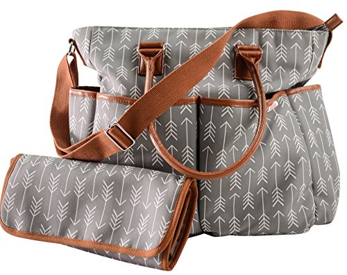 Diaper Bag For Boys   Girls With Matching Baby Changing Pad By Danha – Multi-function – Practical Shoulder   Stroller Straps – Internal   External Pockets – Striking Arrow Patterns