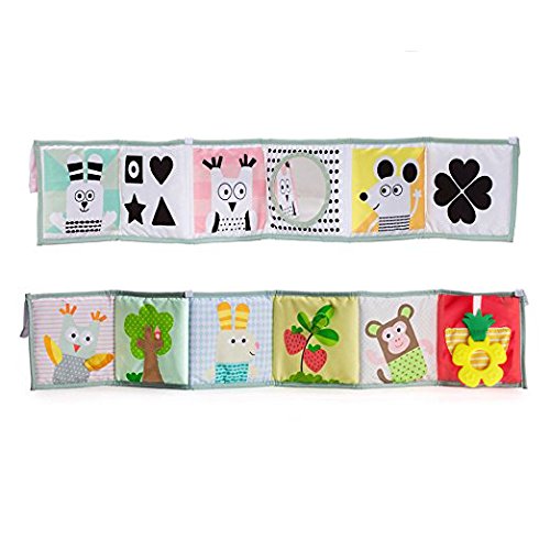 Kolamom Clip-On Baby Pram Carriage Crib Stroller Cloth Books Crinkle Soft Book for Babies Early Development Learning   Education Toys for Newborn Infants Toddlers Children Kids (rabbit)