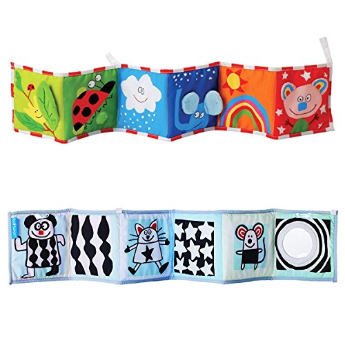 YeahiBaby Clip-on Pram Book for Baby Stroller Pram Carriage and Crib Entertainment and Development (Ladybug Pattern)