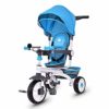 Costzon 4 in 1 Kids Tricycle Steer Stroller Toy Bike w Canopy  Safety Seat  Storage Basket  Foot Pedals  for Children Age 10 Months to 5 Years Old (Blue)